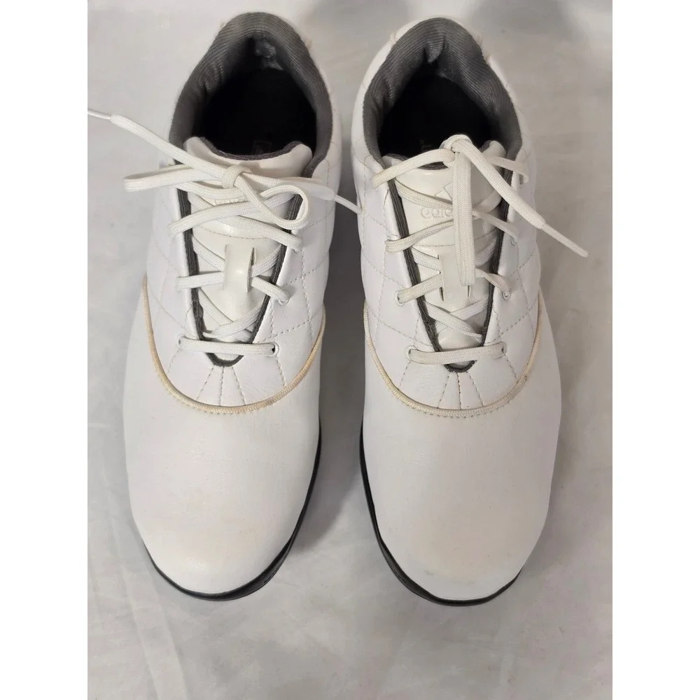 Adidas Fitfoam Clima White Quilted Leather Spiked Golf Shoes Womens 7.5 671305